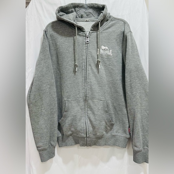 Lonsdale London Full Zip Hoodie Sweatshirt Men's‎ Grey Size M - Picture 1 of 15